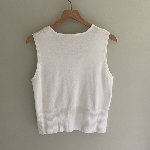 Vintage white sweater vest size large petite - Picture 3 of 3